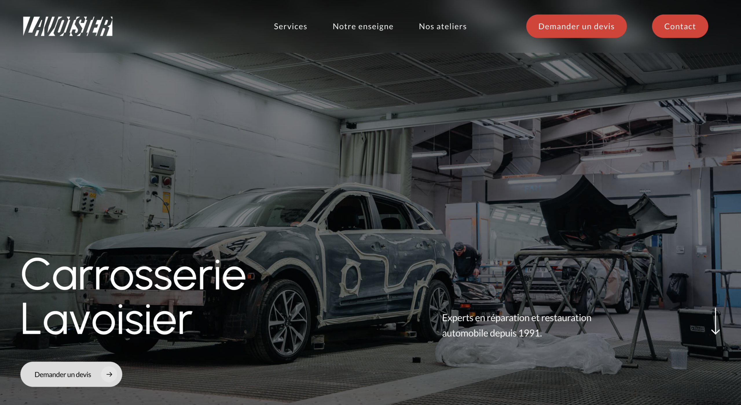 Site vitrine Lavoisier Automobile - Page d'accueil